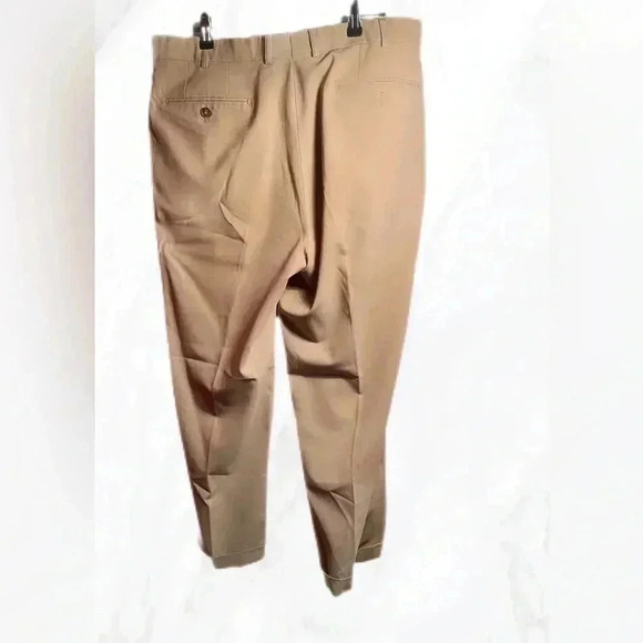 Hiltl designer work khaki straight fit stylish classic stretch dress pants 52 - Picture 3 of 5